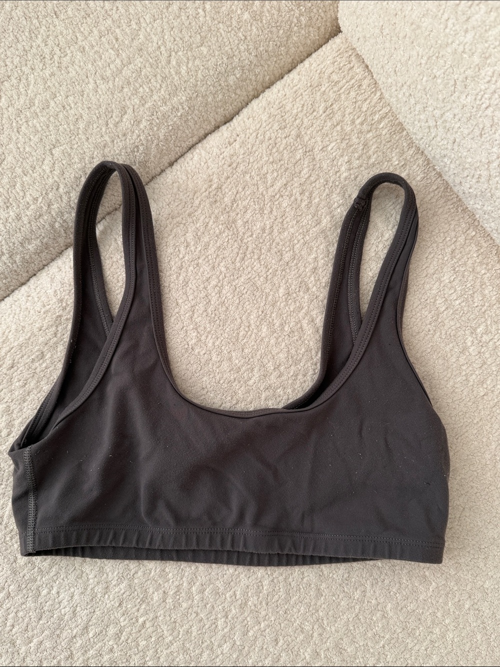 TNA Black Scoop-Neck Sports Bralette